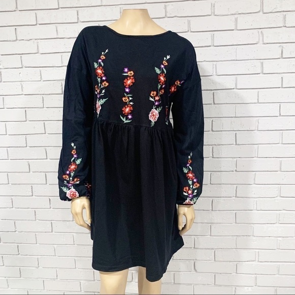 Asos Women's Tall Embroidered BohoSmock Mini Dress - Picture 1 of 12